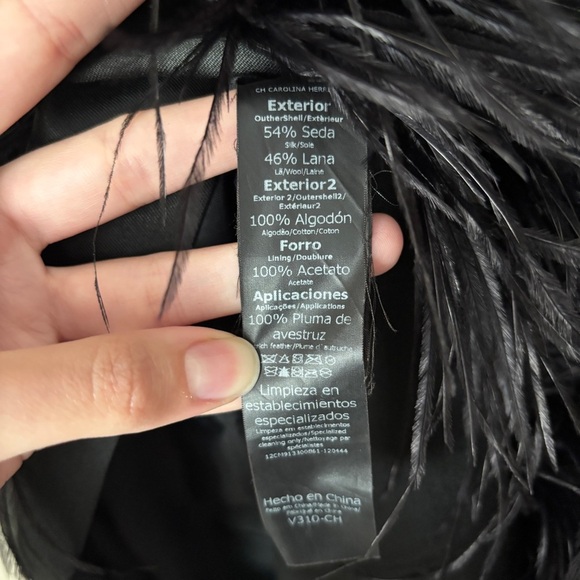 Carolina Herrera Ostrich Feather Elegant LBD Cocktail Party Dress - Picture 13 of 13